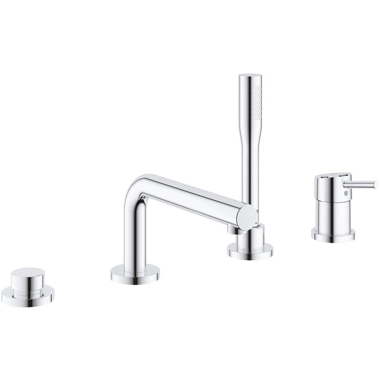 StarLight Chrome Deck Mounted Roman Tub Faucet with Handshower
