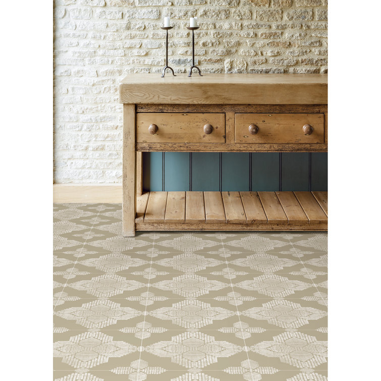 12'' x 12'' White and Beige Vinyl Peel and Stick Floor Tiles
