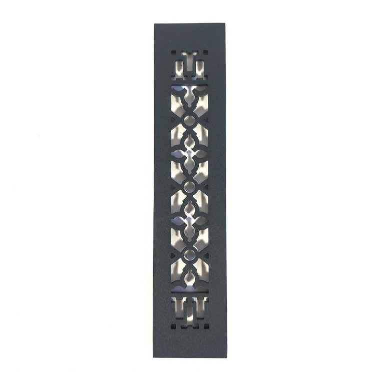 Black Cast Iron Decorative Rectangular Grille for Walls and Floors