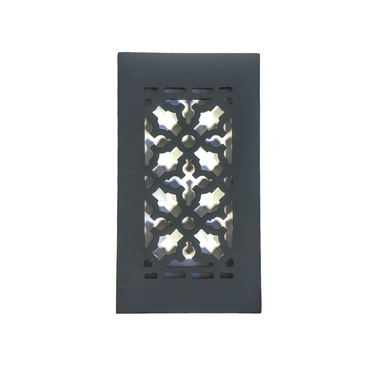 Black Matte Cast Iron Rectangular Grille for Walls and Floors