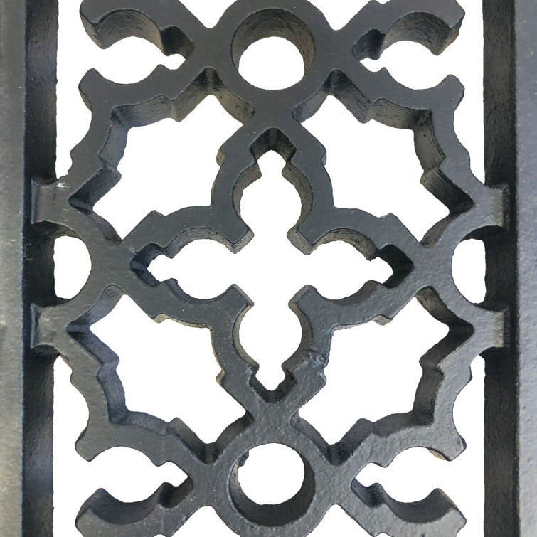 Matte Black Cast Iron Rectangular Decorative Grille