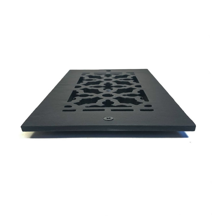 Matte Black Cast Iron Rectangular Decorative Grille