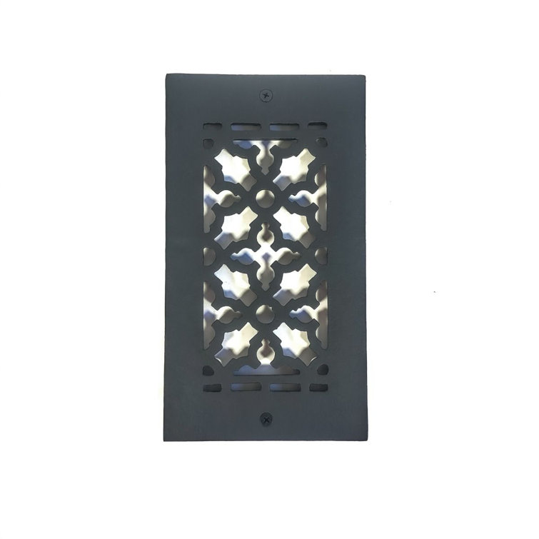 Matte Black Cast Iron Rectangular Decorative Grille