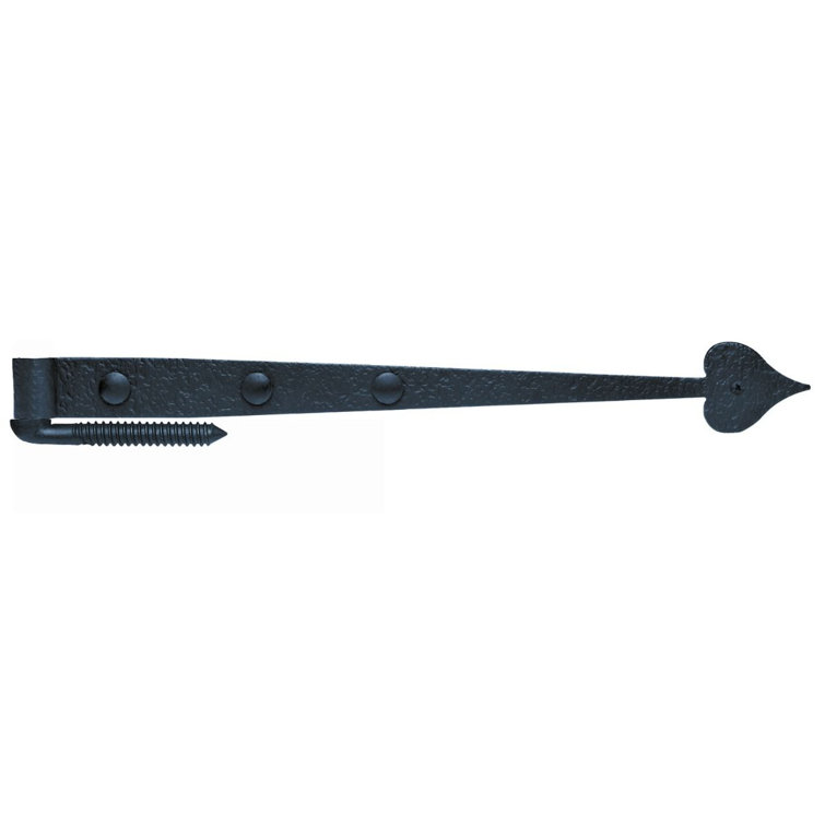 19.875" Black Rough Iron Heart Gate Hinge