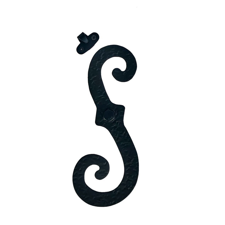 Black Metal S-Shaped Shutter Holdback Pair