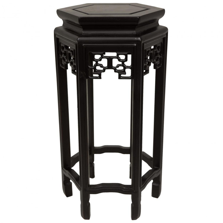 Black Hexagonal Rosewood Classic Plant Stand