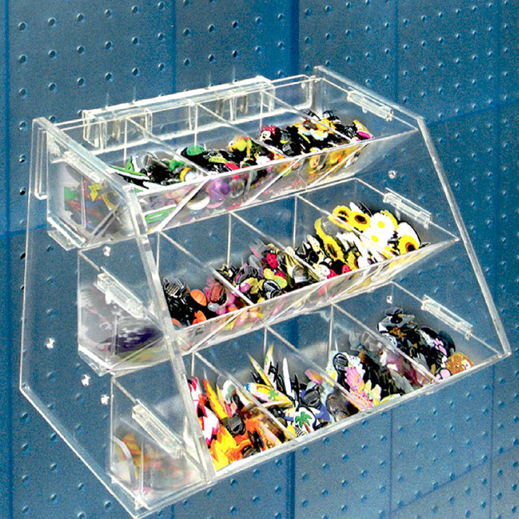 Clear Acrylic 12-Compartment Three-Tier Display Rack