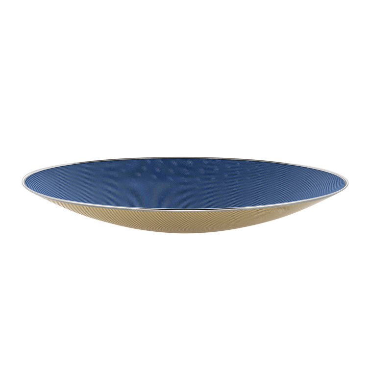 Blue and Ivory Steel Epoxy Resin Centerpiece Bowl
