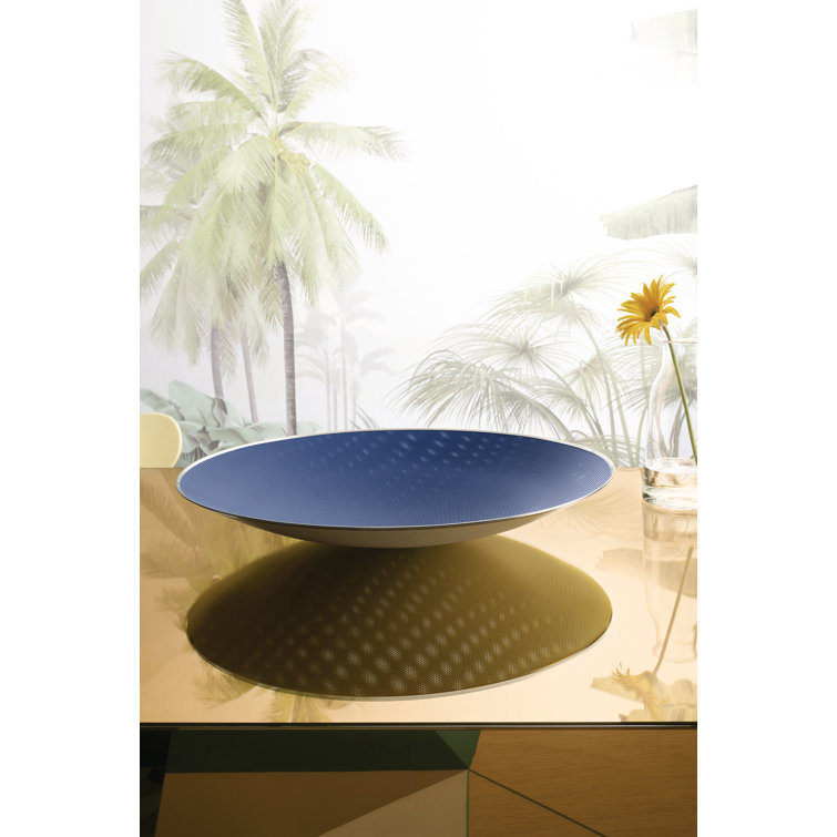 Blue and Ivory Steel Epoxy Resin Centerpiece Bowl