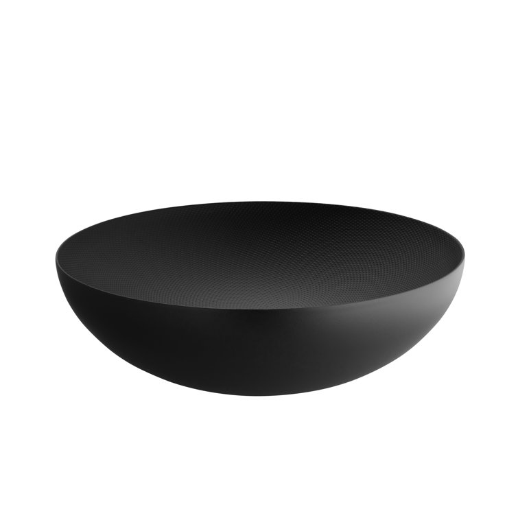 12.5" Black Double-Walled Plastic Bowl