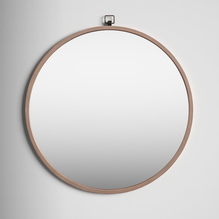 Vintage Glamour 36" Antiqued Bronze Round Wall Mirror