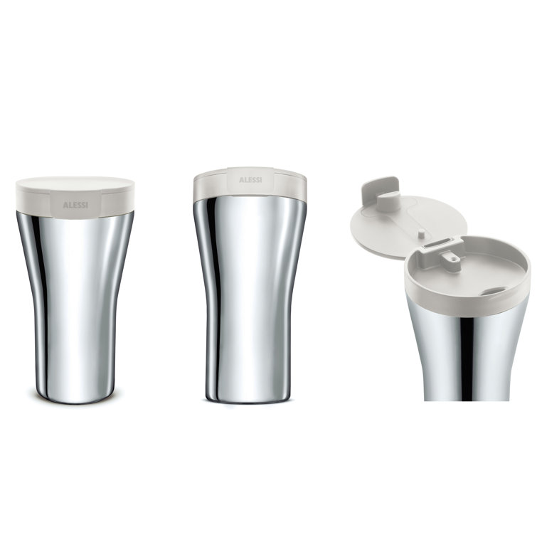 White Stainless Steel Double-Walled Travel Mug