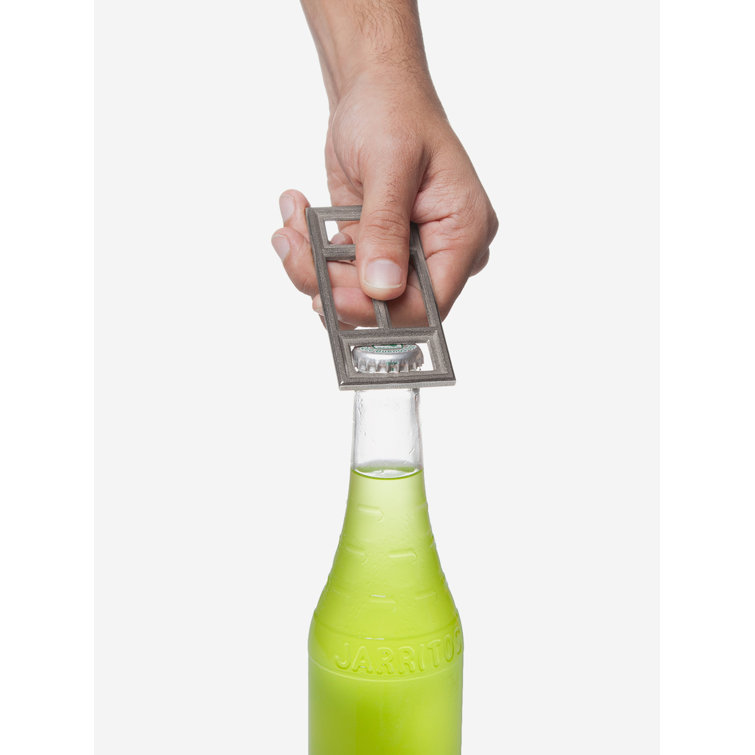 Sand-Blasted Stainless Steel Dual-Sided Bottle Opener