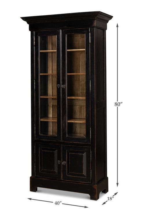Ebony Black Adjustable Wood Traditional Bookcase