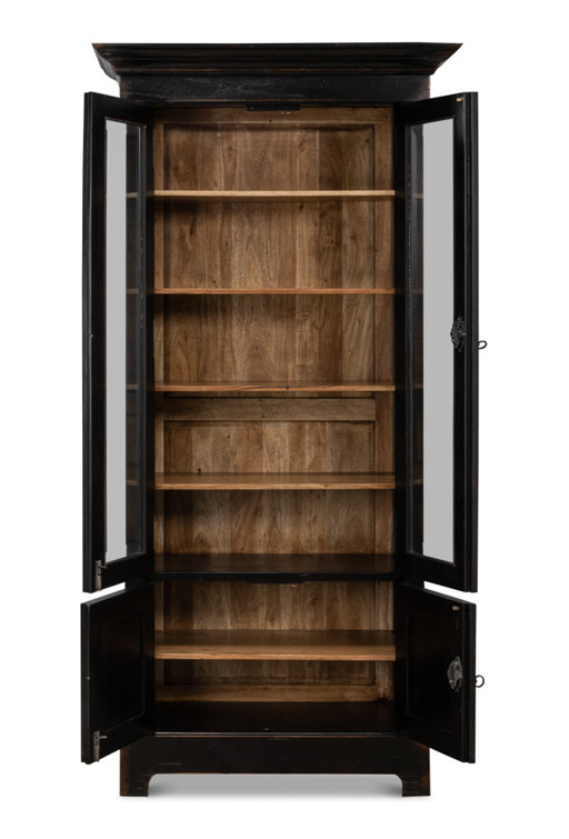 Ebony Black Adjustable Wood Traditional Bookcase