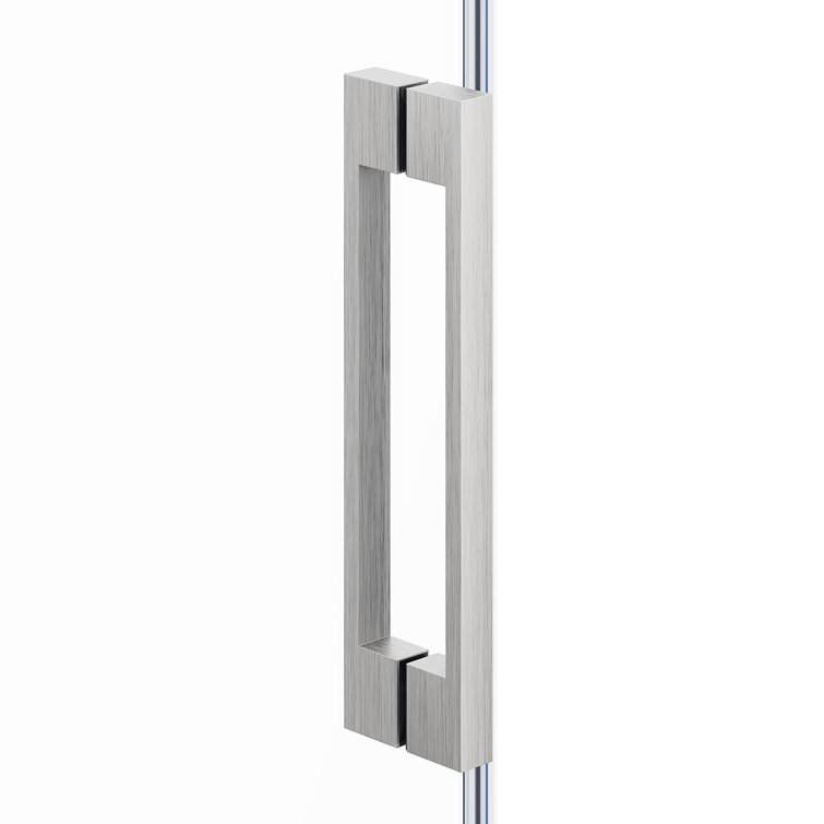 60" x 62" Frameless Brushed Nickel Sliding Tub Door