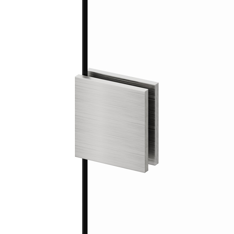 60" x 62" Frameless Brushed Nickel Sliding Tub Door