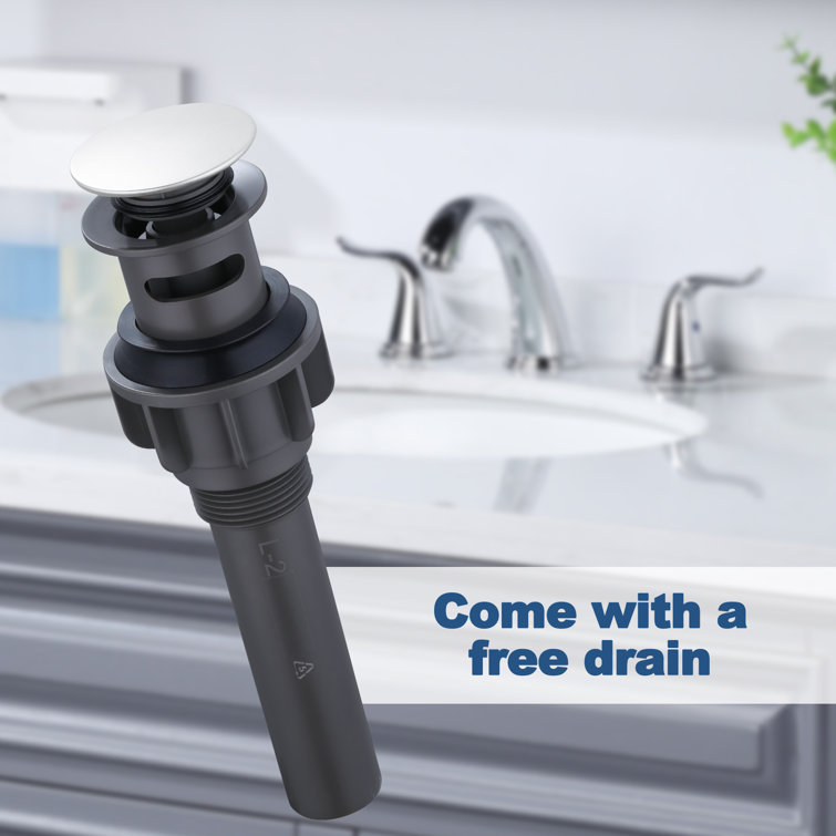 Chrome Widespread 2-Handle Bathroom Faucet with Drain Assembly