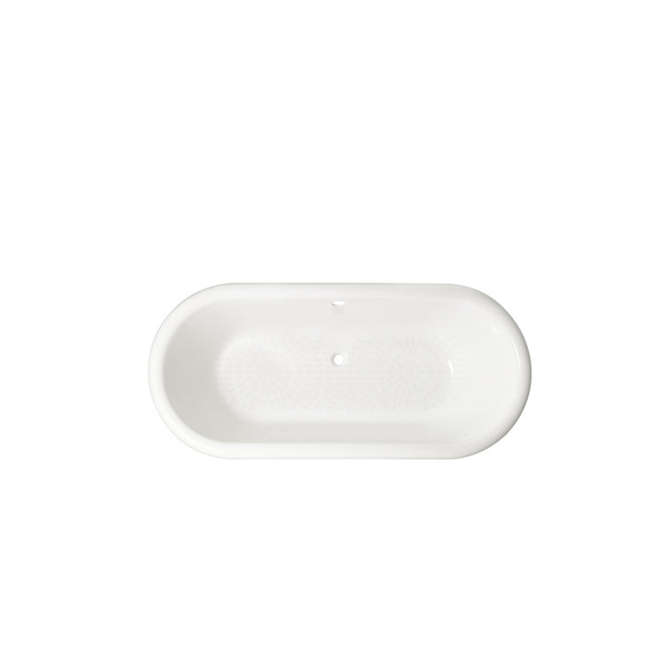 Regal 68'' White Cast Iron Clawfoot Freestanding Bathtub