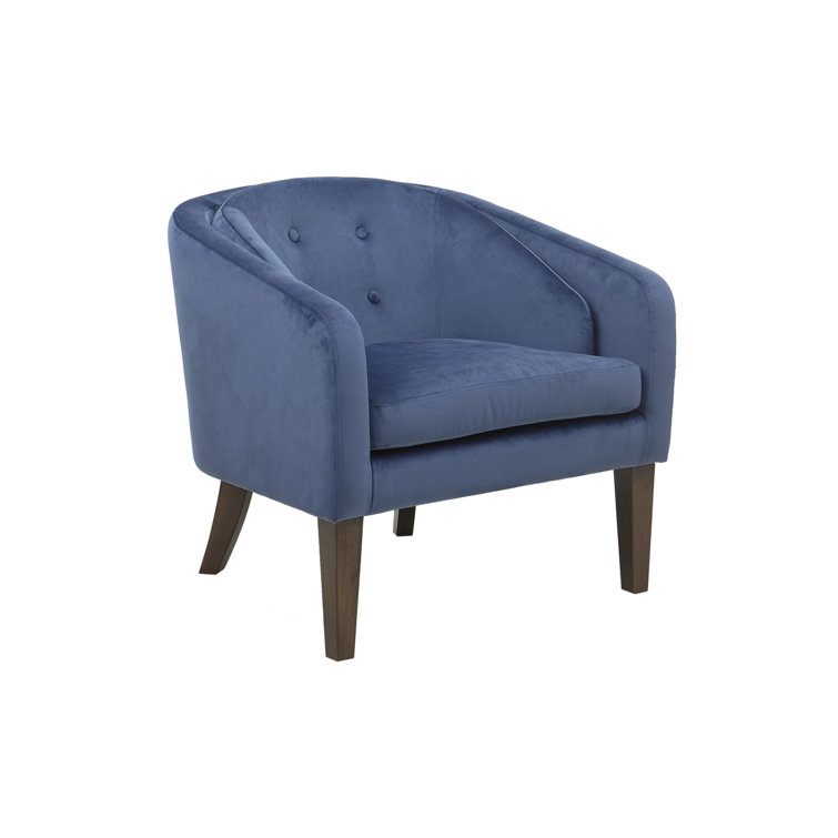 Elegant Mid-Century Velvet Tufted Accent Chair - Blue