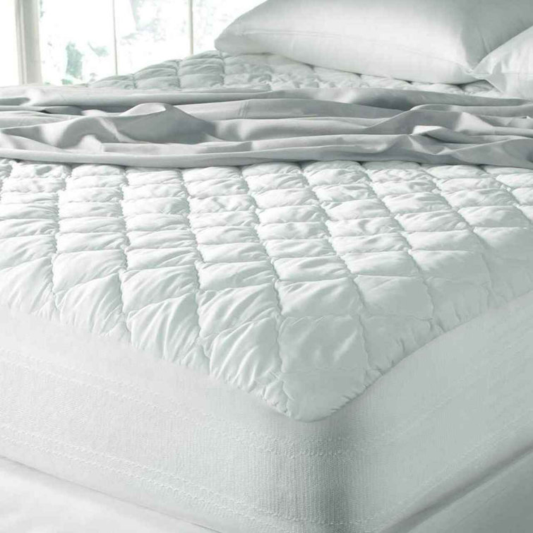 King White Waterproof Polyester Mattress Pad