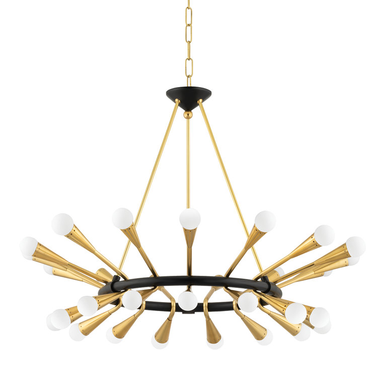 Aries Vintage Deep Bronze 30-Light Brass Chandelier