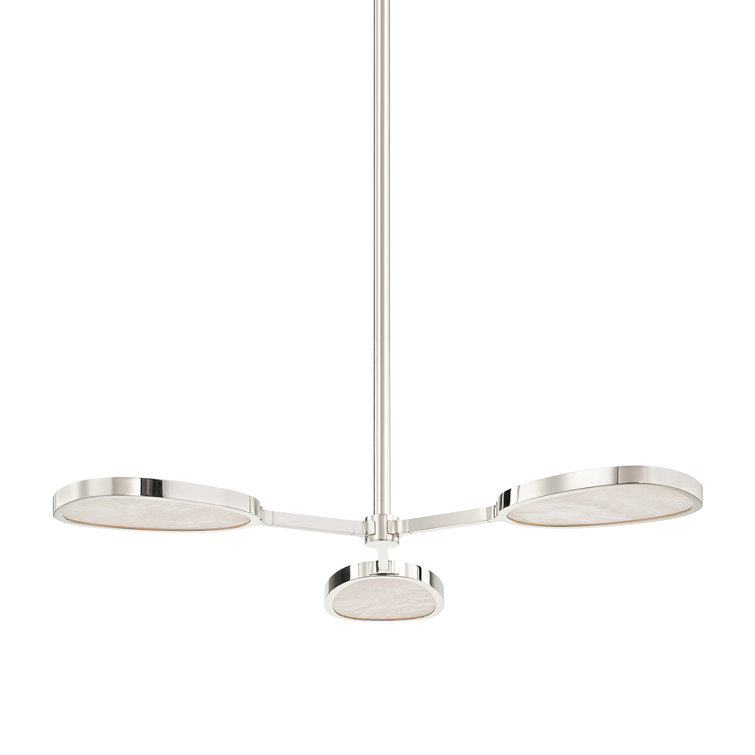 Beirut Burnished Nickel LED Semi-Flush Mount with Spanish Alabaster Shades