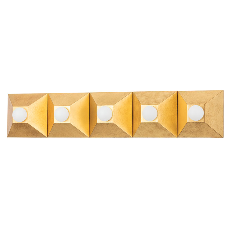 Vintage Gold Leaf 5-Light Bath Vanity Fixture