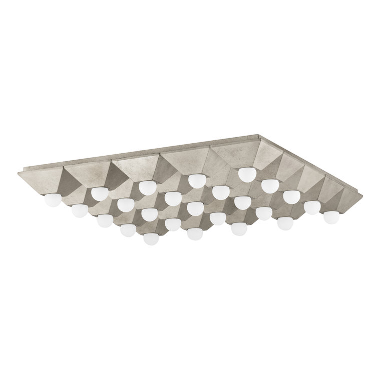 Max 25-Light Silver Leaf Globe Flush Mount for Indoor/Outdoor