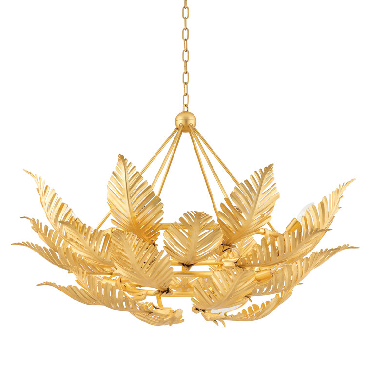 Gold Leaf 12-Light Indoor/Outdoor Tropical Chandelier