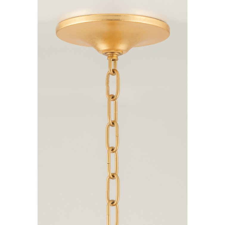 Gold Leaf Glass 8-Light Indoor/Outdoor Pendant Chandelier
