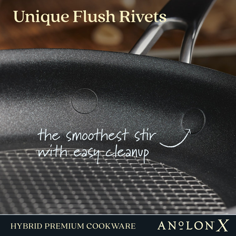 Anolon X Hybrid Nonstick Stainless Steel Frying Pan Set, 2 Piece