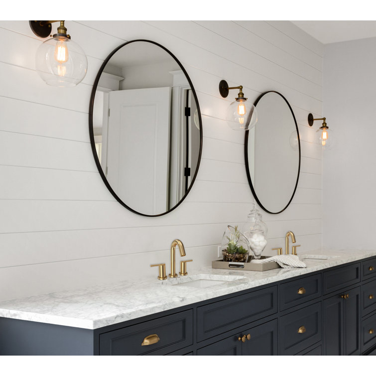 Brushed Gold Brass Widespread Bathroom Faucet with High Arc Spout
