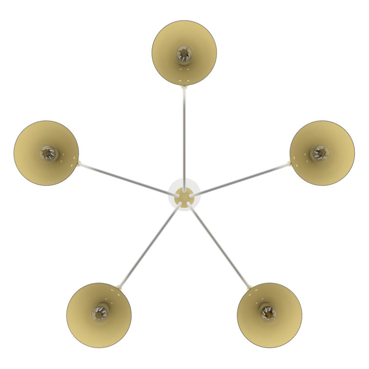 Grove Isle Geometric 5-Light Chandelier in Matte White
