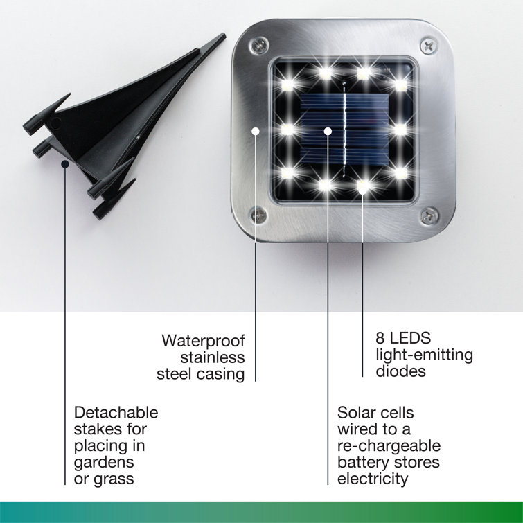 Stainless Steel Solar Powered LED Pathway Light Pack