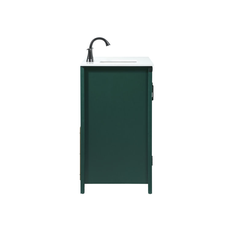 Green Freestanding 36'' Single Bathroom Vanity with Quartz Top