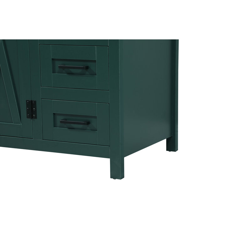 Green Freestanding 36'' Single Bathroom Vanity with Quartz Top