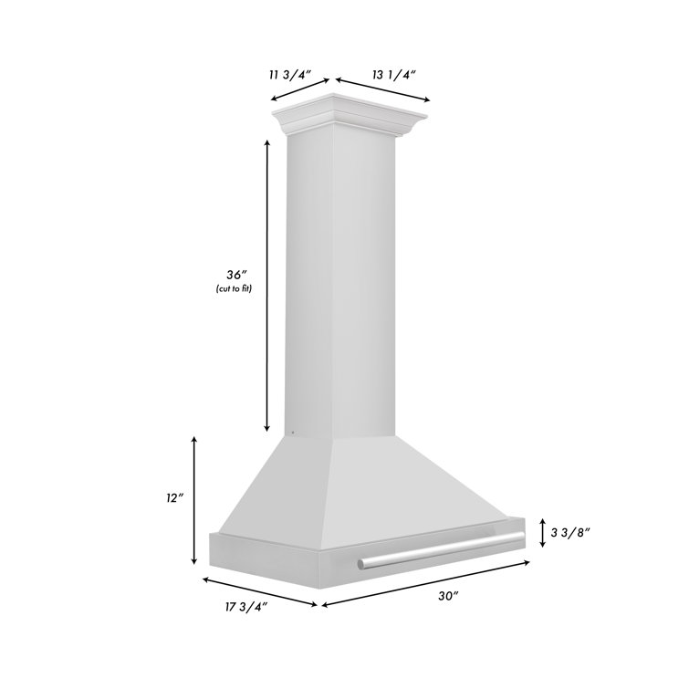 30" Stainless Steel Convertible Wall Mounted Range Hood