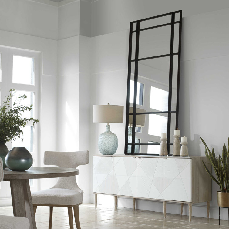 Oversized Black Iron Full Length Rectangular Mirror