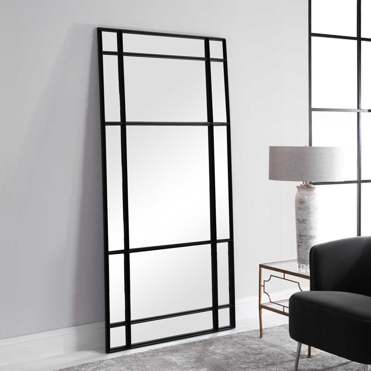 Oversized Black Iron Full Length Rectangular Mirror