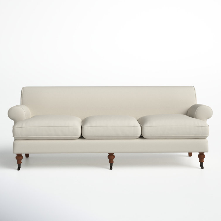 Alana Light Beige Linen Upholstered Lawson Sofa with Removable Cushions