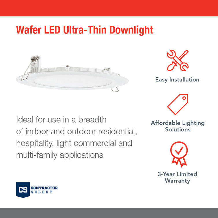 6'' Matte White Aluminum LED Downlight with Switchable Color Temperature