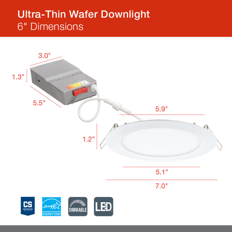 6'' Matte White Aluminum LED Downlight with Switchable Color Temperature
