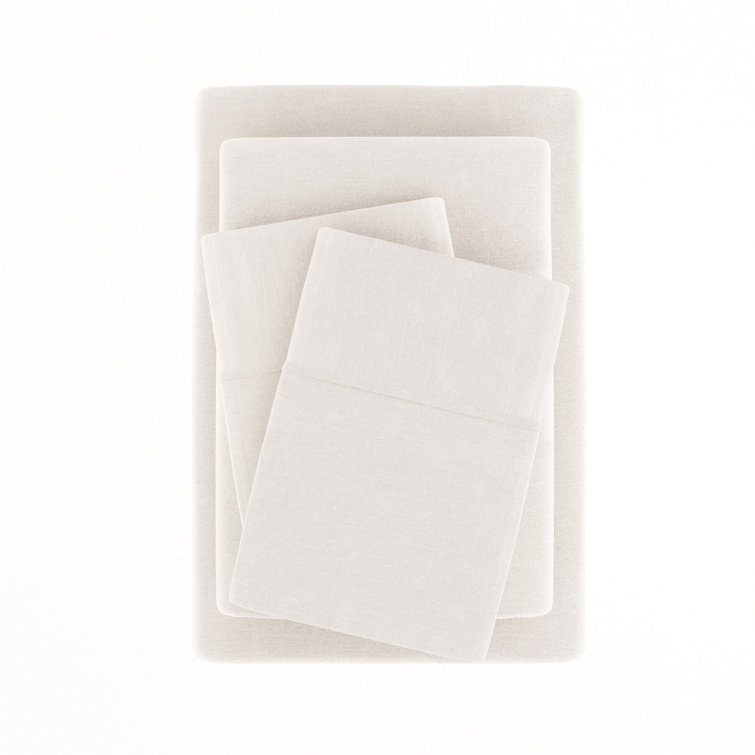 Full Natural Bamboo Linen Blend 4-Piece Sheet Set