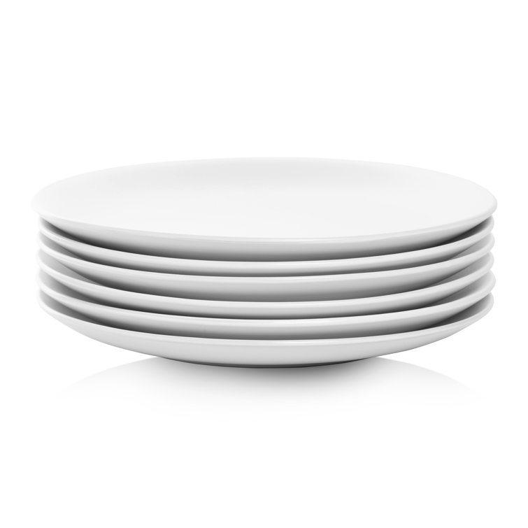 Wazee Matte White 10.5" Ceramic Dinner Plate Set