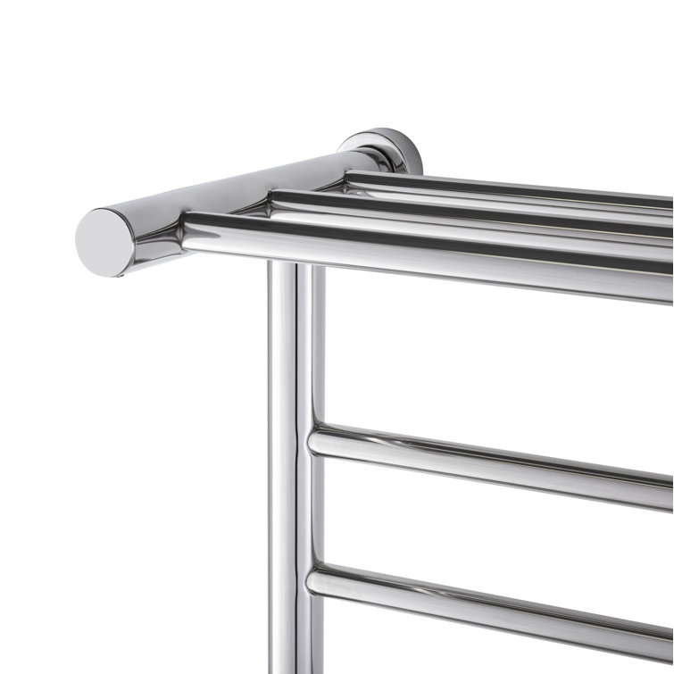 Summit Polished Stainless Steel Wall-Mounted Towel Warmer with Heated Shelf