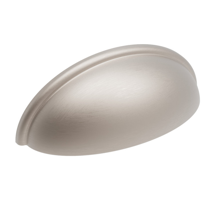 Satin Nickel Brushed Cup Drawer Pulls with Mounting Hardware