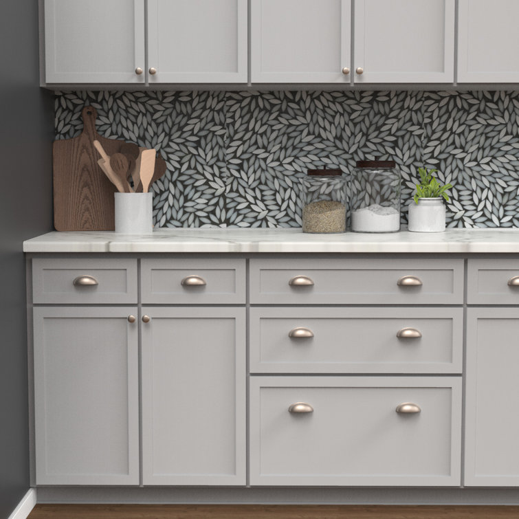 Satin Nickel Brushed Cup Drawer Pulls with Mounting Hardware