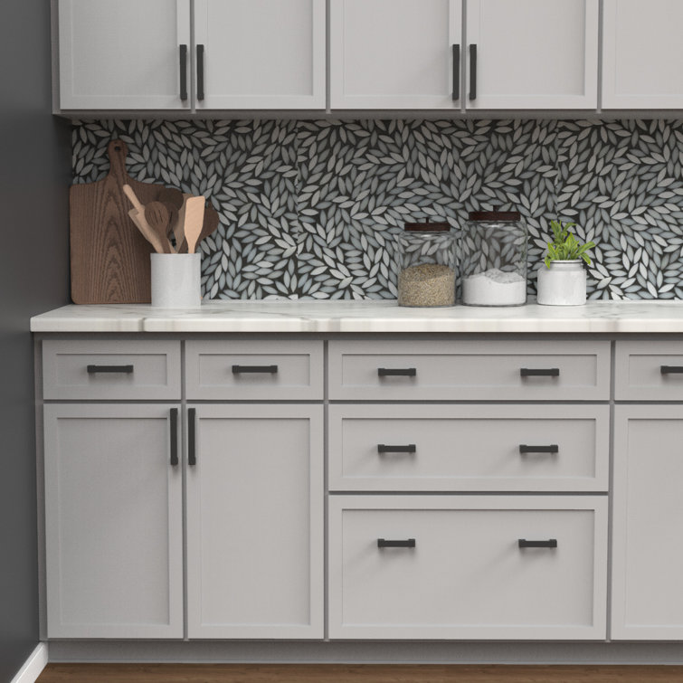 Matte Black Aluminum Modern Bar Pulls with Mounting Hardware, 5-1/16"