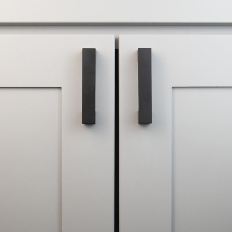 Matte Black Aluminum 3" Modern Bar Pulls with Mounting Hardware